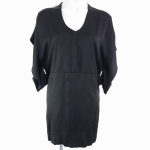 Club Monaco Satin Dolman Sleeve Mini Dress Black sz 2